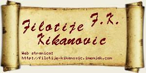 Filotije Kikanović vizit kartica